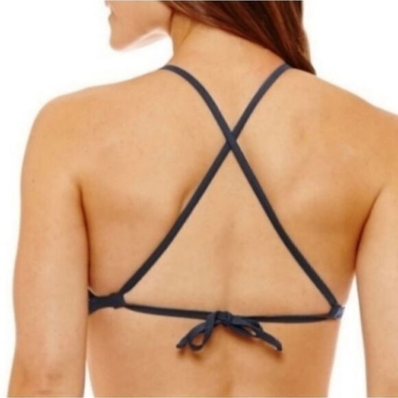 Nike High Neck Tie Cross Back Mesh Swimsuit Top Size XL NWT - Picture 2 of 6